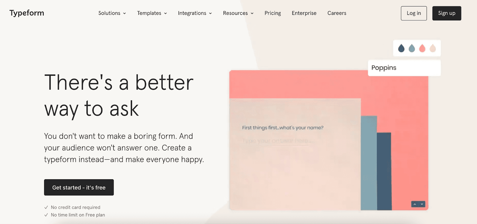 Typeform's homepage